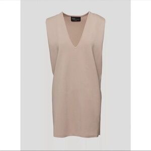 TEN by Babaton Aritzia V Neck TouchStone Tank Dress Shoulder Pads Size Medium